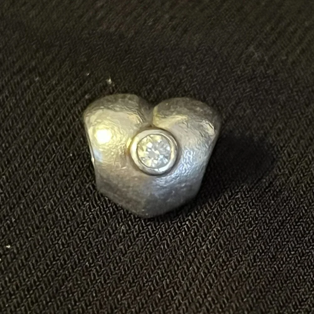 Pandora Heart Charm with Clear Cubic Zirconia – #790134CZ - Picture 1 of 6
